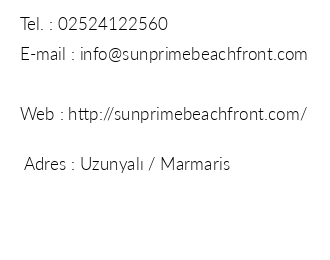 Sunprime Beachfront Hotel iletiim bilgileri